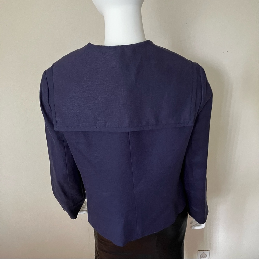 NWT JCrew blue linen sailor collar blazer